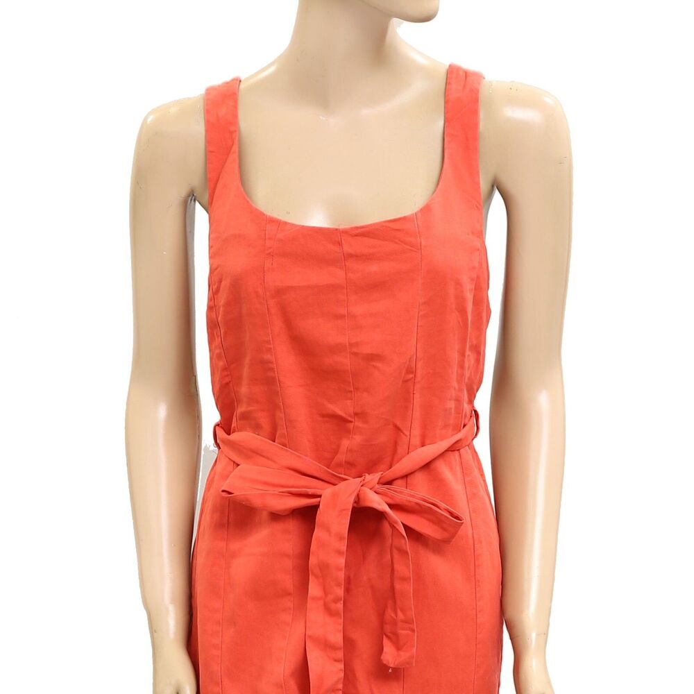 Free People Free-Est Kirstie Jumpsuit Wide Leg Crisscross Cotton Red XS 279715 - Picture 4 of 8